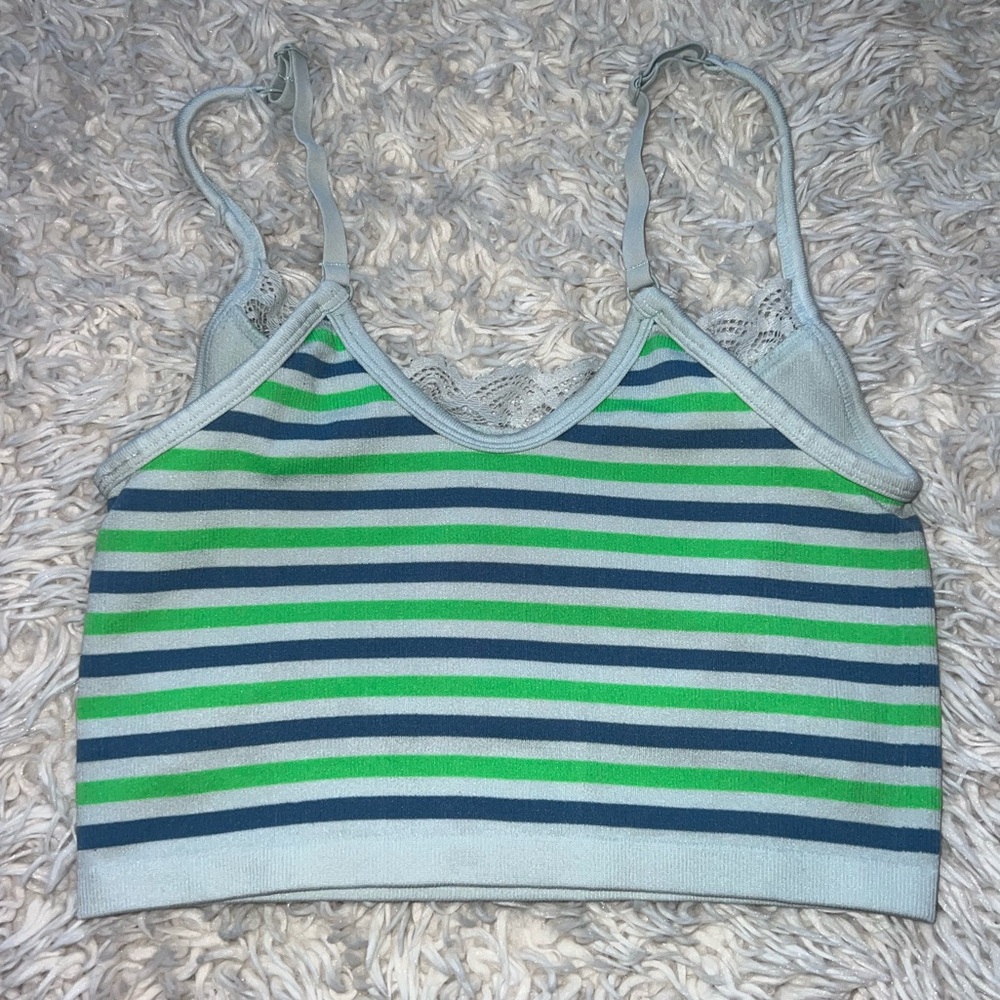 Aerie Striped Lace Trim Bralette - Picture 4 of 5